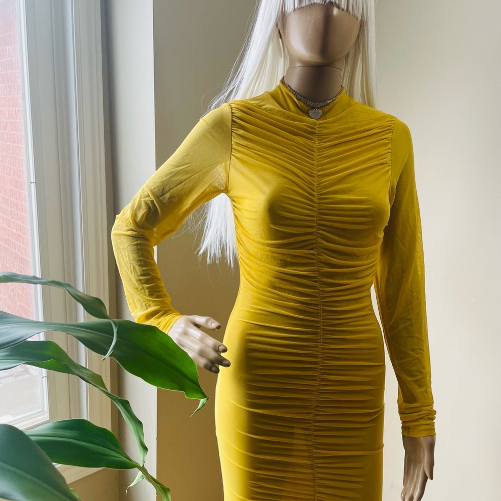 Yellow long sleeve dress